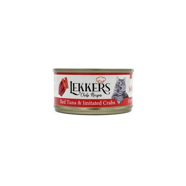 LEKKERS - מעדן חתולים טבעי נתחי טונה אדומה וסרטנים 85 ג'